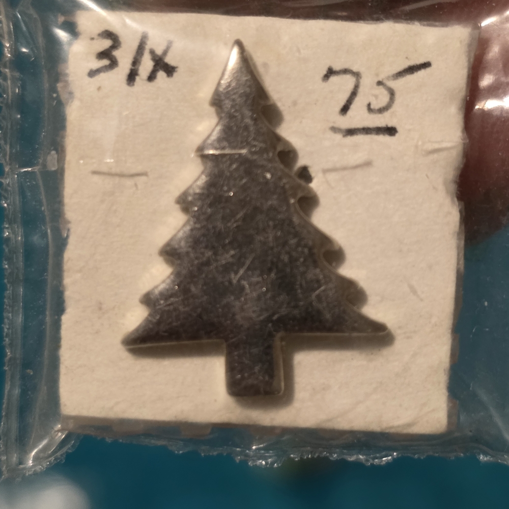 Silver Christmas Tree Tie Tack